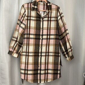 Hotouch Oversized Flannel‎ Shacket or Dress Small NWT
